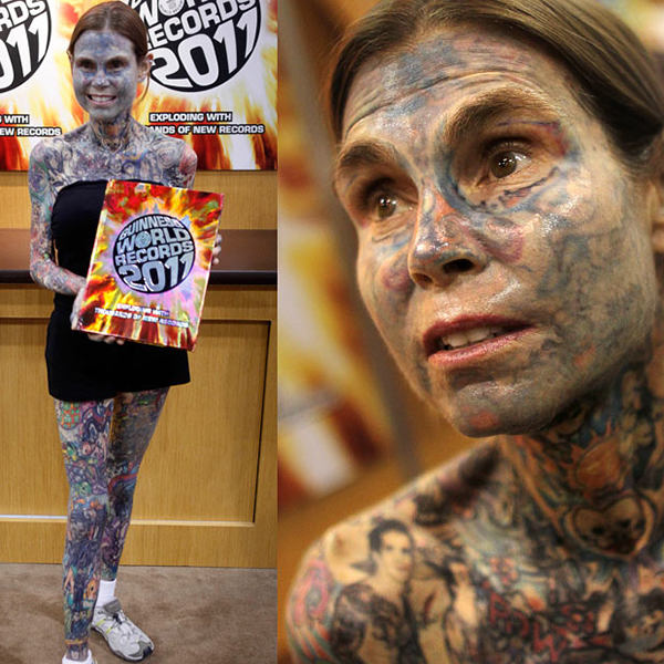 Julia Gnuse, recordista do Guinness Books como a mulher mais tatuada do mundo