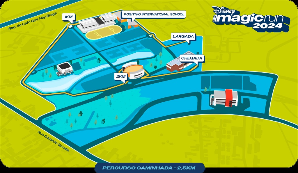 Mapa Percurso Caminhada Foto Divulgação Disney Magic Run