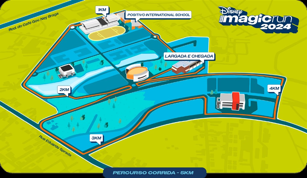 Mapa Percurso Corrida Foto Divulgação Disney Magic Run