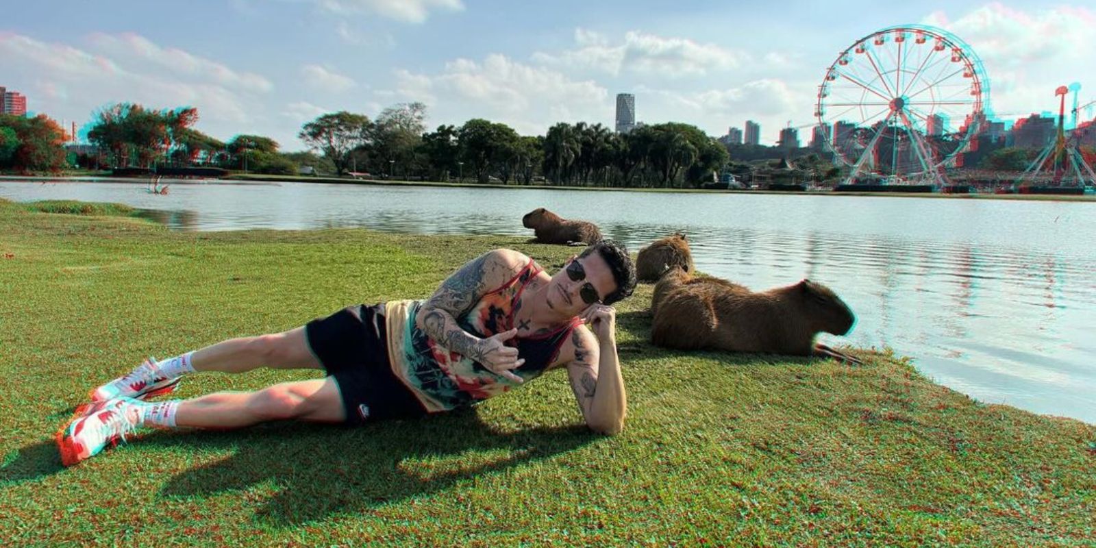 Eric Hernandez irmão do Bruno Mars no Parque Barigui. Foto: Reprodução Instagram @epandagram.