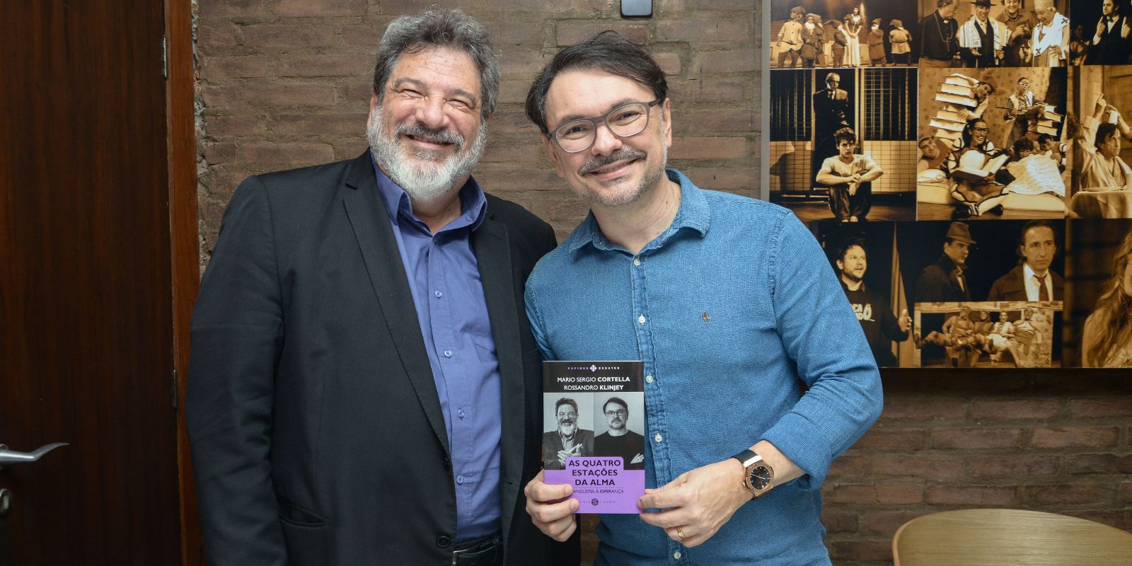 Mario Sergio Cortella e Rossandro Klinjey. Foto: Divulgação.