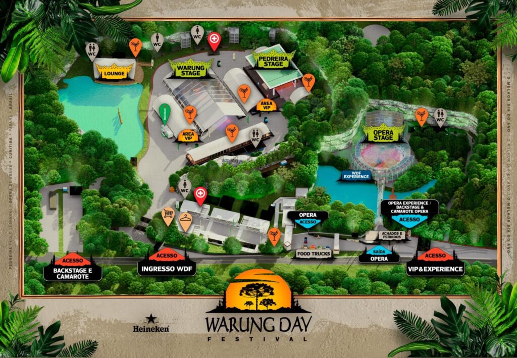 Mapa Warung Day Festival 2025. Imagem: Divulgação.