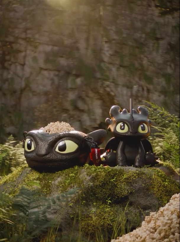 Balde de pipoca Como Treinar o Seu Dragão na rede Cinemark em Curitiba. Foto: Divulgação.