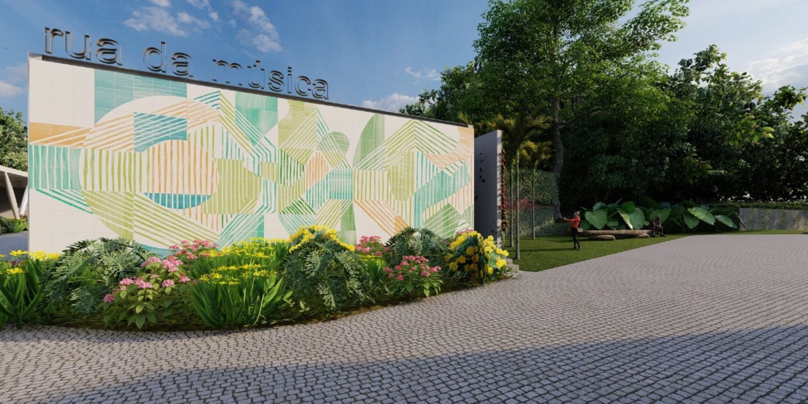 Projeto da Rua da Música no Parque Jaime Lerner. Imagem: Reprodução.