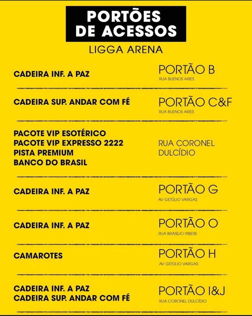 Guia prático Portões de acesso Gilberto Gil em Curitiba. Imagem: Divulgação.