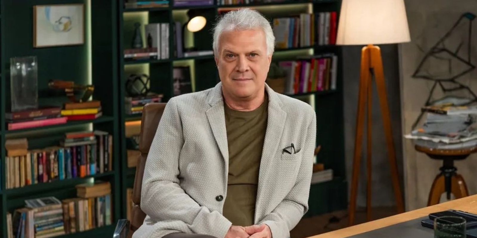 Pedro Bial na Bienal de Livros do Paraná. Foto: divulgação/TV Globo.