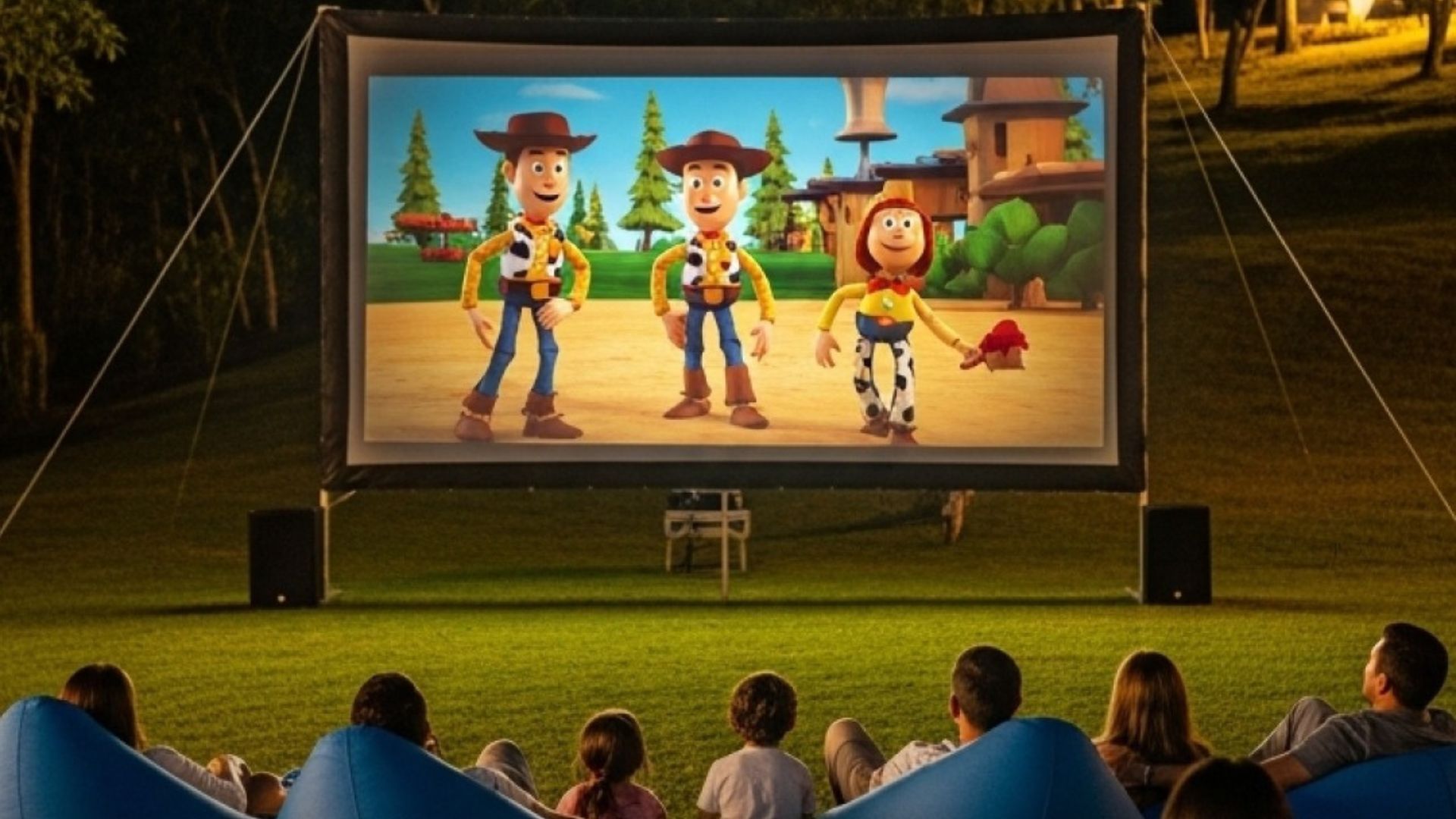 Cinema a céu aberto na Vila Katu. Foto: Reprodução