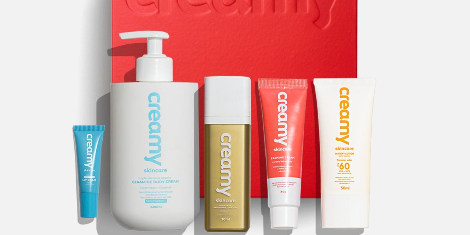 Produtos da Creamy Skincare. Foto: divulgação.