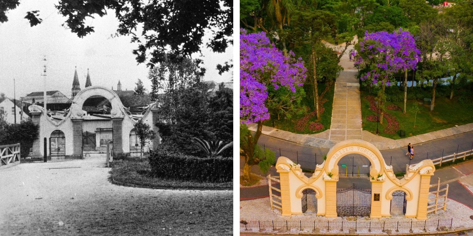 Passeio Público em Curitiba. Fotos: acervo Casa da Memória e Daniel Castellano/SMCS.