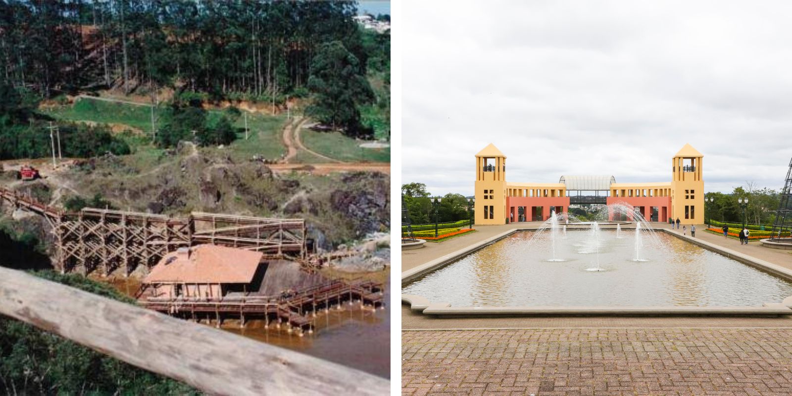 Pedreira Paulo Leminski em Curitiba. Fotos: reprodução Curitiba Histórica e Hully Paiva/SMCS.